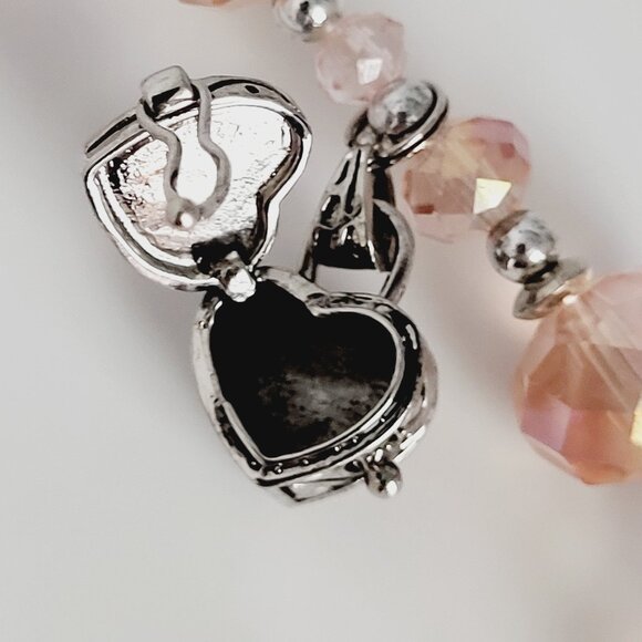 Valerie Parr Hill Prayer Bracelet Heart locket Alexa's Angels Crystal Beads - Picture 6 of 13